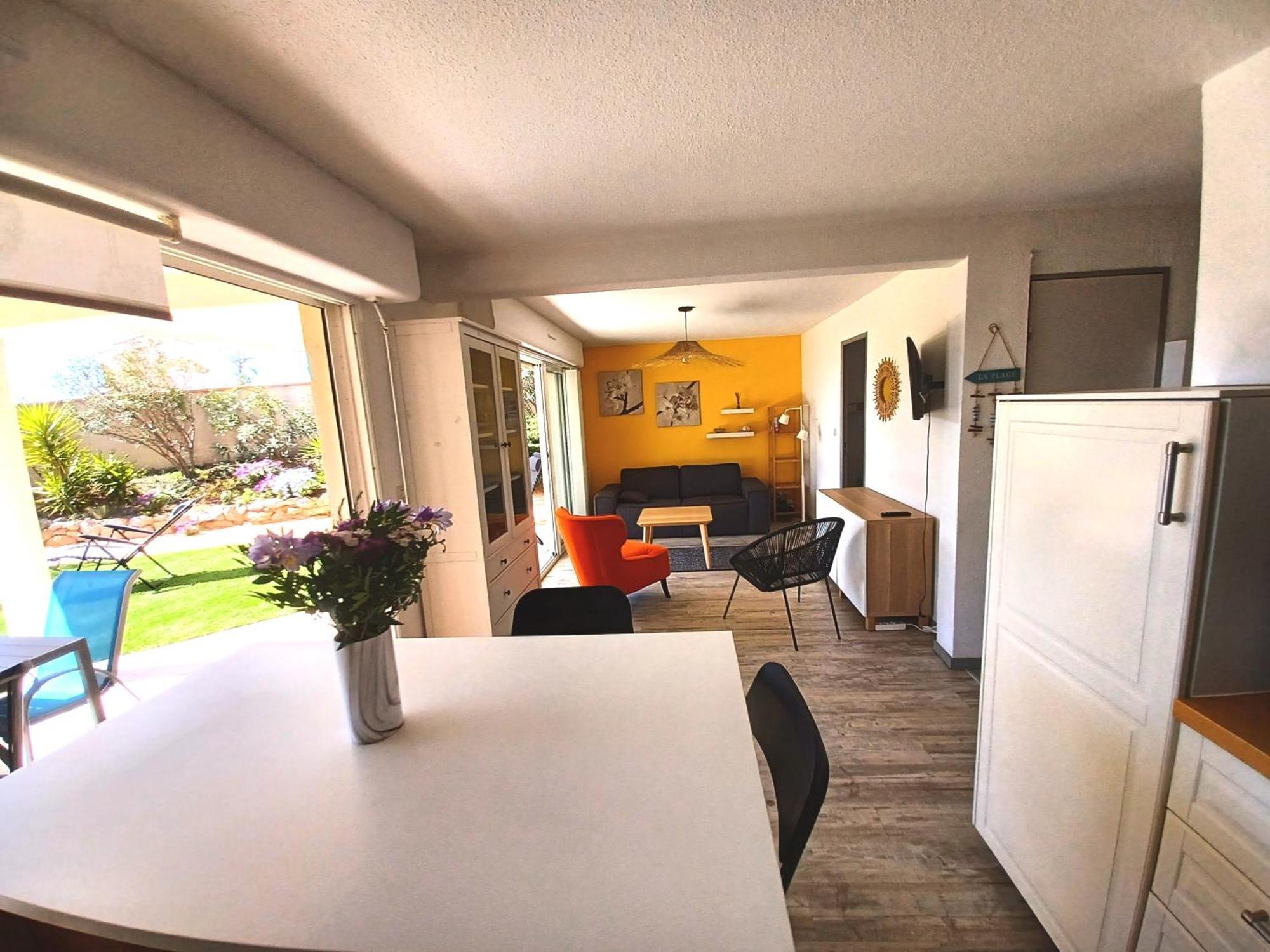 Plain-Pied Jardin 6 Personnes Clim Vue Mer Parking Wifi Terrasse Piscine Dans La Residence Saint-Pierre-la-Mer  Екстериор снимка