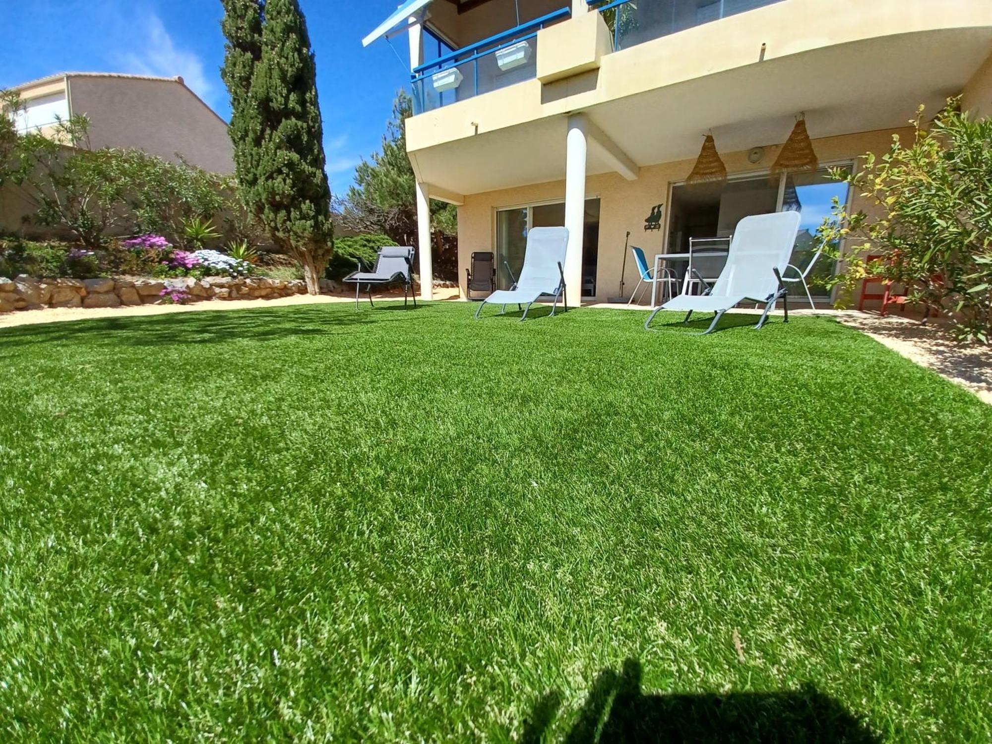 Plain-Pied Jardin 6 Personnes Clim Vue Mer Parking Wifi Terrasse Piscine Dans La Residence Saint-Pierre-la-Mer  Екстериор снимка