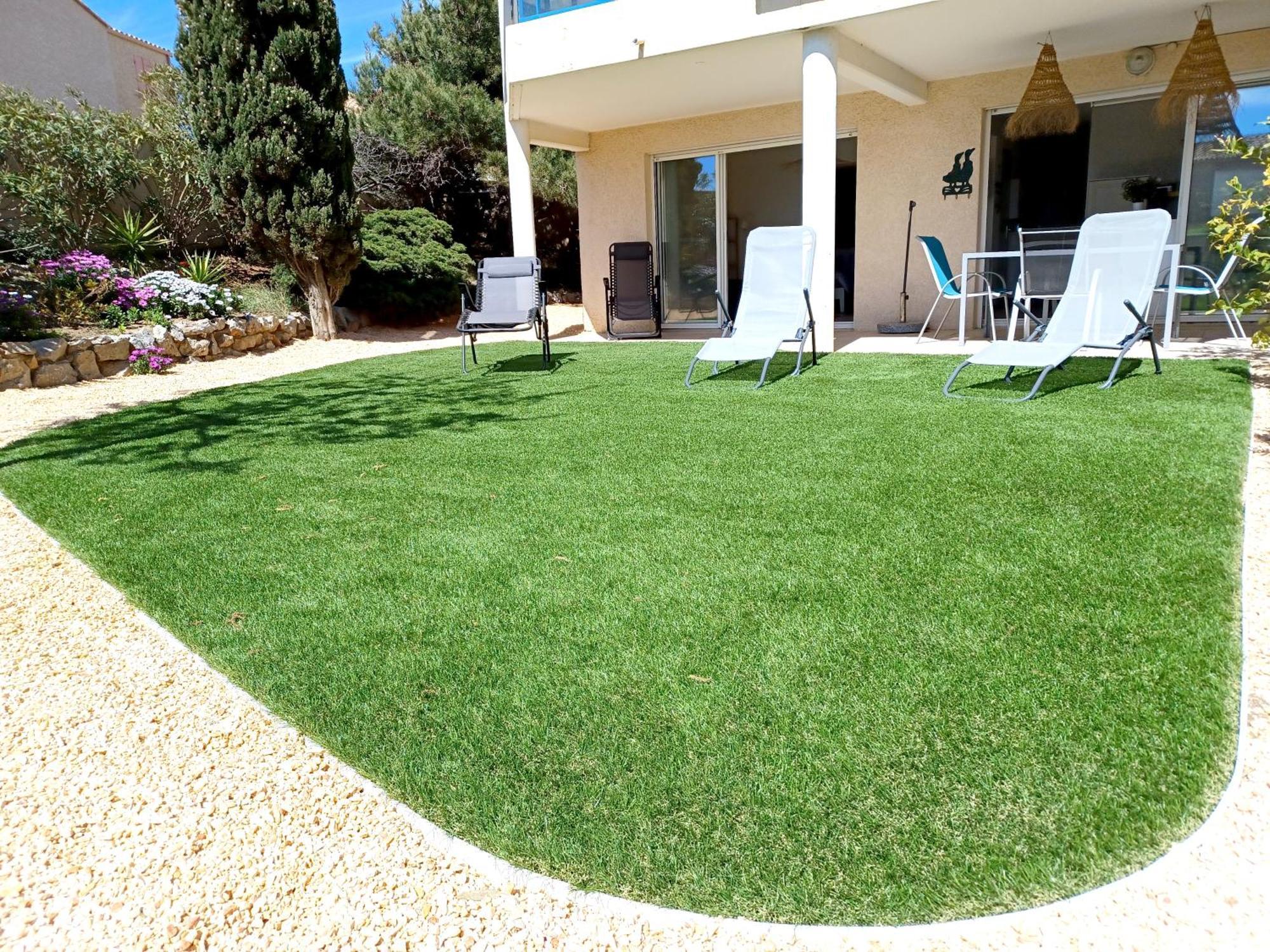 Plain-Pied Jardin 6 Personnes Clim Vue Mer Parking Wifi Terrasse Piscine Dans La Residence Saint-Pierre-la-Mer  Екстериор снимка