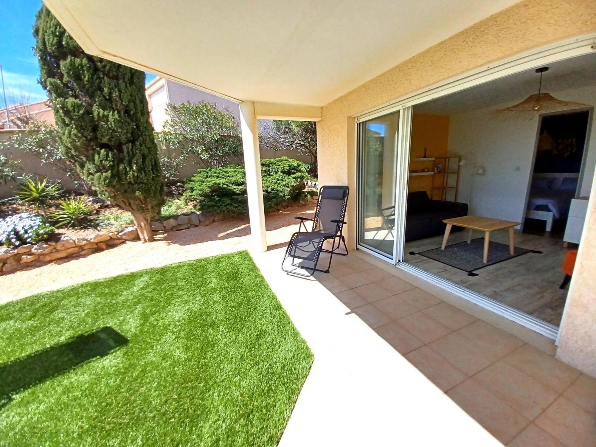 Plain-Pied Jardin 6 Personnes Clim Vue Mer Parking Wifi Terrasse Piscine Dans La Residence Saint-Pierre-la-Mer  Екстериор снимка